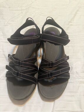 Teva Women’s Black Sport Sandals with Purple Accents